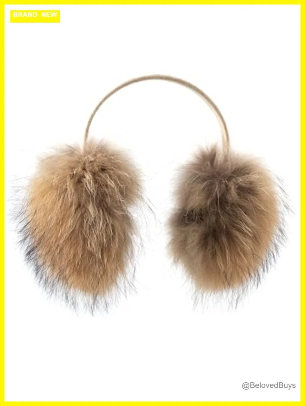 Genuine Fox Fur Earmuffs with Adjustable Headband, Winter Ear Warmer